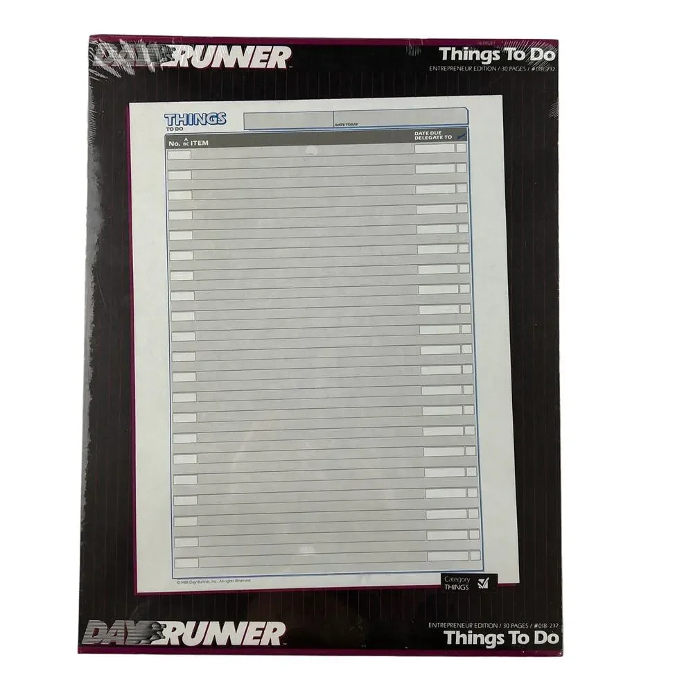 DAY RUNNER Things To Do Refill Entrepreneur Edition 30 Pages Ring NEW Sealed